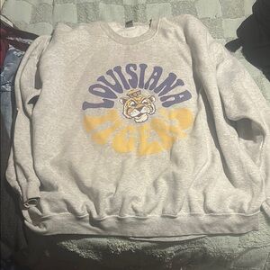 Gray LSU Tigers Sweatshirt